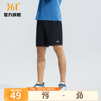 361° 361度运动裤男2024夏季运动短裤男子常规舒适裤子 超级黑 XL