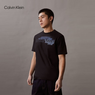 Calvin Klein Jeans24春夏男士时尚休闲绘画图案印花纯棉短袖T恤40BC831 BAE-太空黑 XL