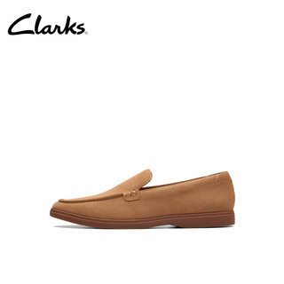 Clarks其乐托尔系列男鞋24一脚蹬英伦懒人鞋休闲乐福皮鞋 浅棕褐色 261762017 44