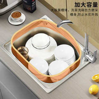 科固（KEGOO）水槽洗菜盆小单槽冷热水龙头套装 304不锈钢厨房淘菜洗碗池K8001