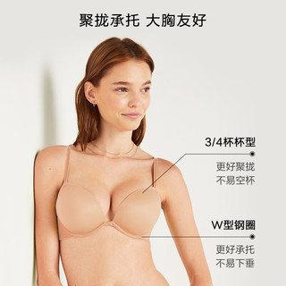 维多利亚的秘密（Victoria's Secret） PINK 圆盘胸内衣1690光面无痕舒适聚拢3/4罩杯外扩内衣文胸 2QL2灰色1690 34B 34/75B