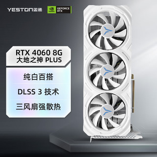 盈通（yeston）GeForce RTX 4060 8G D6 UA 大地之神 PLUS 全新架构 DLSS 3 视频渲染电竞游戏光追独立AI显卡