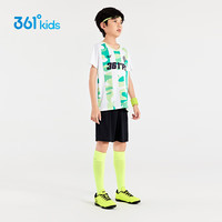 361°童装男童足球套装2024年夏季小中大童运动套装 清淡绿/经典黑 160cm