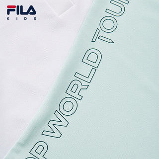 FILA 斐乐 儿童童装短袖POLO衫2024夏中大童女童高尔夫运动上衣 荧光霓虹绿-LG 140cm