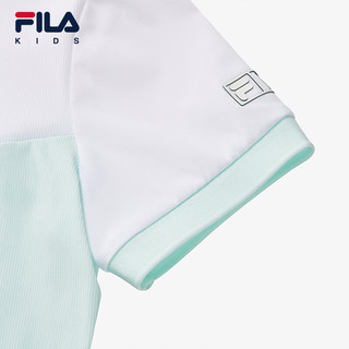 FILA 斐乐 儿童童装短袖POLO衫2024夏中大童女童高尔夫运动上衣 荧光霓虹绿-LG 140cm