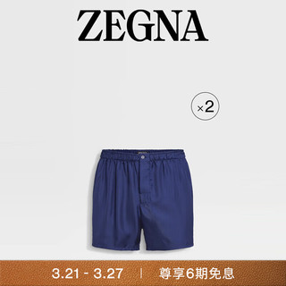 杰尼亚（Zegna）24春夏蓝色桑蚕丝平角内裤两件装N3LE7-171-412-XXL