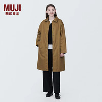 无印良品（無印良品 MUJI）女式 木棉混 立领大衣 风衣外套女春季 早春 BD0YLA4S 深暗黄色 M 160/84A