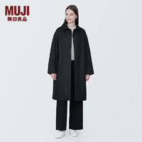 无印良品（MUJI）女式 木棉混 立领大衣 风衣外套女春季 早春 BD0YLA4S 黑色 XL 165/92A