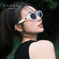 CAPONI 猫眼窄框墨镜女2024新款复古美式偏光防紫外线太阳镜gossip