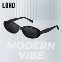 LOHO 小框猫眼墨镜女2024新款复古墨镜修颜显白高级感太阳眼镜女款
