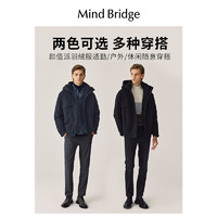 Mind Bridge MB MindBridge百家好2023新款男士连帽纯色羽绒服冬季工装风夹克