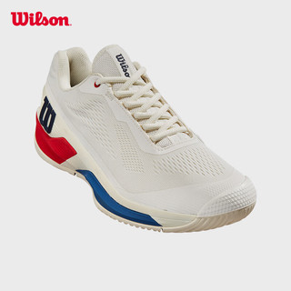 威尔胜（Wilson）24年网球鞋成人RUSH PRO 4.0稳定系列男款专业网球鞋 【经典白】WRS332630 US 10.0