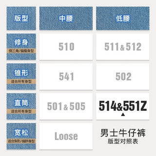 Levi'sLevi's李维斯冰酷系列24春季514直筒男士牛仔裤复古百搭潮流 38  34