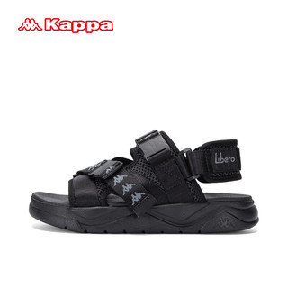卡帕（Kappa）丛林狮子运动凉鞋夏季高级感外穿防滑休闲沙滩鞋 黑色 39