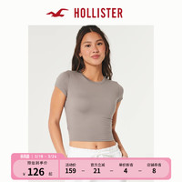 HOLLISTER24年春夏美式风圆领弹力短袖上衣T恤 女 358517-1 浅棕色 M (165/92A)