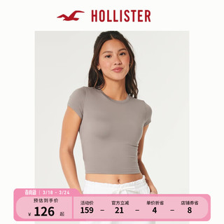 HOLLISTER24年春夏美式风圆领弹力短袖上衣T恤 女 358517-1 浅棕色 M (165/92A)