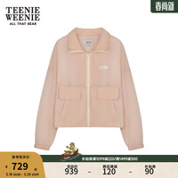 Teenie Weenie【丝倍酷】小熊2024年春装花苞领透感夹克外套女 粉色 175/XL