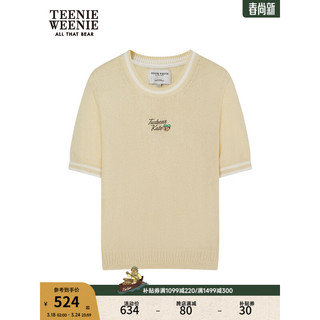 Teenie Weenie小熊女装2024年夏季针织圆领薄款时髦女 黄色 165/M