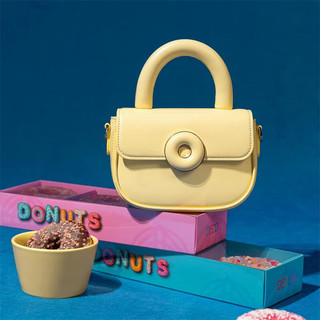 ONETIME甜甜圈包2024小众斜挎包单肩手提包女包实用 嫩黄色3.28发