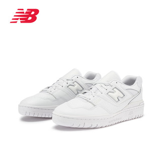 new balance NB官方奥莱 男女鞋春季纯白低帮篮球板鞋BB550WWW