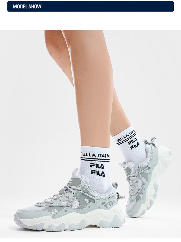 斐乐(fila)女鞋老爹鞋复古运动鞋2024夏季猫爪鞋5代休闲鞋 黑-bk 37.