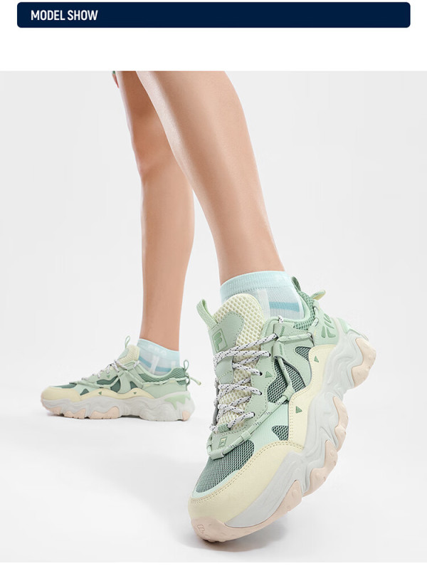 斐乐(fila)女鞋老爹鞋复古运动鞋2024夏季猫爪鞋5代休闲鞋 黑-bk 37.