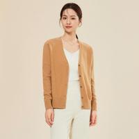 SPRING BAMBOO 春竹 春秋V领长袖简约百搭开衫外套女式针织衫