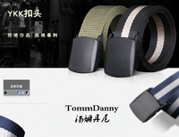 TommDanny 汤姆丹尼 男女款帆布自动扣宽版腰带 F0000008