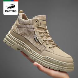 男士休闲鞋_cartelo 卡帝乐鳄鱼 [线下专柜同款]新款时尚厚底高帮马丁