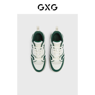 GXG男鞋板鞋男潮流运动板鞋休闲鞋板鞋厚底男休闲鞋 米白/绿色 41