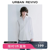 UR2024夏季女装时髦设计感后背系带长袖开襟衬衫UWG240037 本白 L
