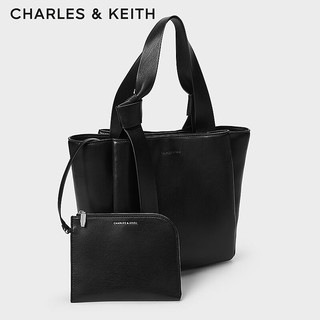 CHARLES&KEITH24春柔软大容量子母手提托特包女CK2-30782403 Noir黑色 L