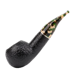 沙芬（SAVINELLI）手工石楠木烟斗伪装迷彩意大利P404老式烟斗男士高端商务 【超值套装 320烟斗+皮质斗包】