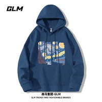 GLM 潮流卫衣男春秋大码休闲连帽上衣中学生创意印花帽衫