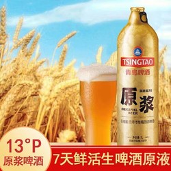 TSINGTAO 青岛啤酒 原浆生啤鲜7天鲜活精酿易拉罐1L×2