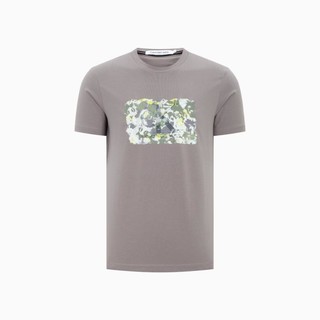 卡尔文·克莱恩 Calvin Klein CK Jeans夏季男士休闲圆领彩纹字母LOGO重叠胶印短袖T恤J320572