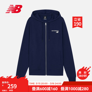 NEW BALANCE 连帽夹克外套男款女款运动休闲拉链运动服 PGM MJ03907 M