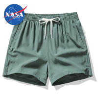 NASADKGM 运动短裤男士新款夏季休闲三分裤冰丝薄款速干宽松大码沙滩三分裤 军绿色 3XL（175-190斤）
