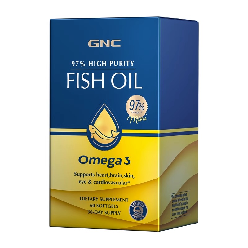 春焕新：GNC 健安喜 皇冠97鱼油epa高纯度深海鱼油dha软胶囊omega3官方旗舰店正品