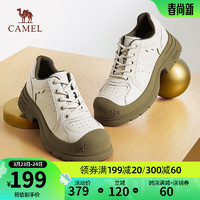 CAMEL 骆驼 小白鞋女百搭运动厚底舒适增高时尚休闲鞋 L23A076024米/绿 34