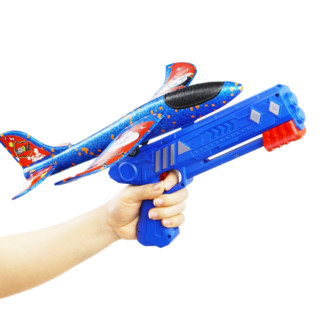 心育 弹射泡沫飞机发射枪 男孩户外玩具