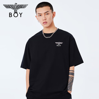 BOY LONDONBOYLONDON春夏24款T恤王朝主题老鹰印花垂感短袖N01030 黑色 L