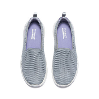 斯凯奇Skechers女子休闲运动健步鞋舒适百搭轻便124834 灰色/淡紫色/GYLV 38