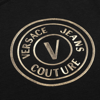 范思哲Versace Jeans Couture24春夏女士V-EMBLEM印花短袖T恤 黑色 XS XS(160/84A) BLACK-G89黑色