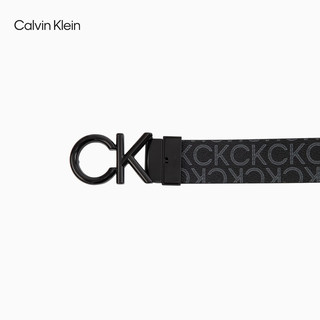 Calvin Klein Jeans24春夏男士双面用休闲字母带扣满印皮带腰带ZM02642 01R-字母满印黑 100cm
