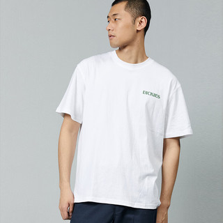 dickies24春夏 男女同款背后印花宽松圆领短袖T恤DK012926 白色 XL