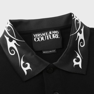 范思哲Versace Jeans Couture男装24春夏男士SEASONAL印花POLO衫 黑色L L(185/96B) BLACK-899黑色