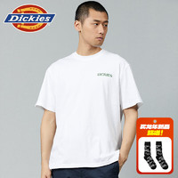 dickies24春夏 男女同款背后印花宽松圆领短袖T恤DK012926 白色 M