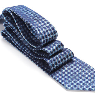 雅戈尔（YOUNGOR）领带男士高密真丝领带高密真丝商务西装领带 蓝色提花 散装