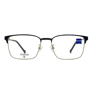 蔡司（ZEISS）光学镜架全框钛ZS23131LB020M男女款配镜眼镜框+蔡司防蓝光1.6 020拉丝金色/蓝玳瑁